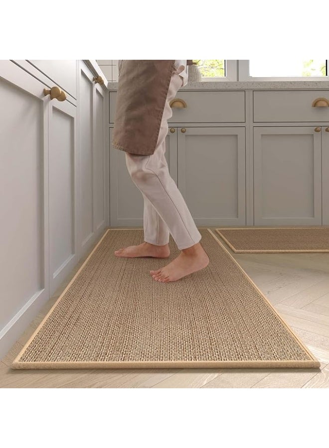 [2Pack]Kitchen Rug Mats Washable Kitchen Floor Mat Non-Skid Natural Rubber Kitchen Mats for Floor Runner Rugs Set for Floor Front of Sink, Hallway, Laundry Room 44 * 120CM+44 * 75CM - Image 1