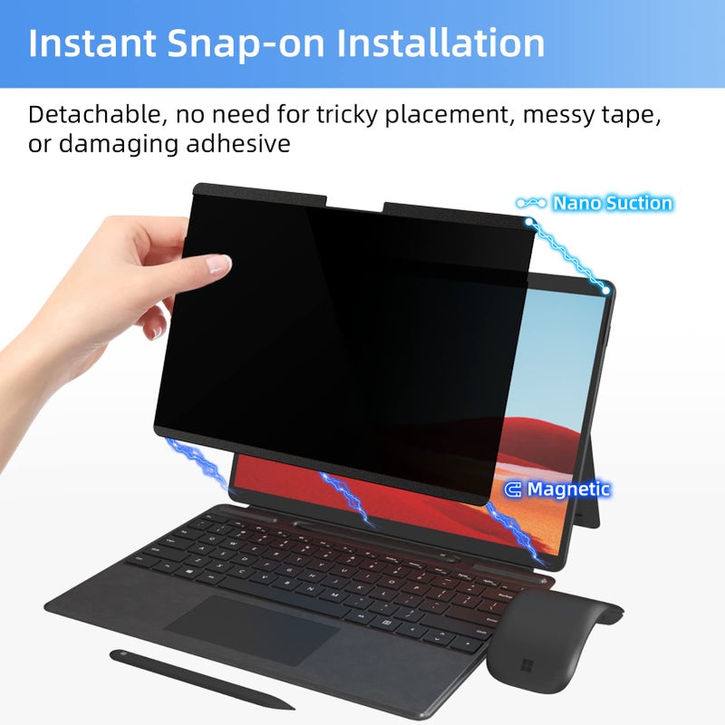 Mamol Magnetic Privacy Screen for 13.5 inch Microsoft Surface Laptop 5/4/3/2/1, Removable Anti Spy Glare Blue Light Filter, Surface Laptop Privacy Screen Protector 13.5 in - Image 3