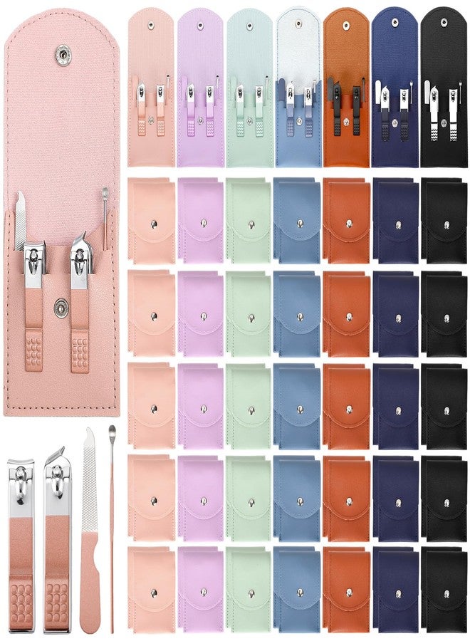 Leriton 70 Set Manicure Set Bulk Professional Nail Care Kit Nail Clippers Kit Stainless Steel Pedicure Set with Travel Case Multicolor Portable Grooming Kits Gifts for Men Women (4 in 1,2.7x3.75'') - Image 1