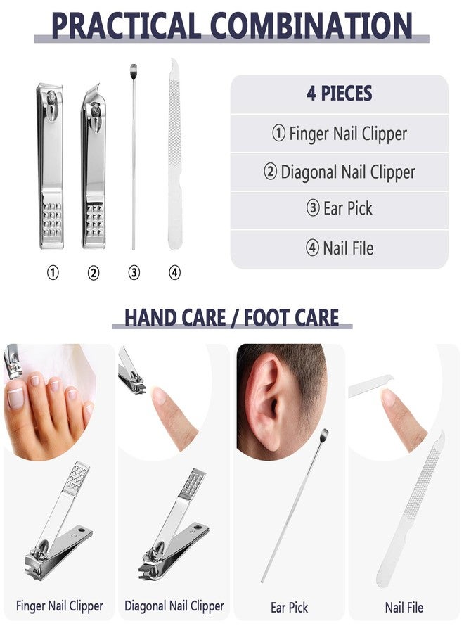 Leriton 70 Set Manicure Set Bulk Professional Nail Care Kit Nail Clippers Kit Stainless Steel Pedicure Set with Travel Case Multicolor Portable Grooming Kits Gifts for Men Women (4 in 1,2.7x3.75'') - Image 4