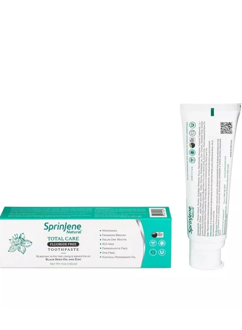 SPRINJENE NATURAL TOTAL CARE FLUORIDE FREE TOOTHPASTE 142ML - Image 2
