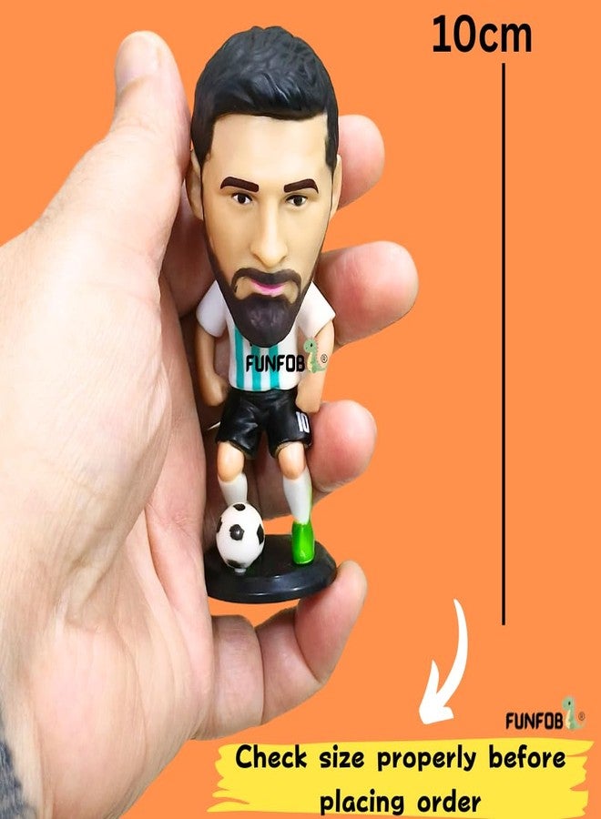 FUNFOB Messi Action Figure Height - 10cm for Football Fans | Assembly Required | Car Decor Study Table Collectible Multicolour PVC | Messi Figure - Image 3