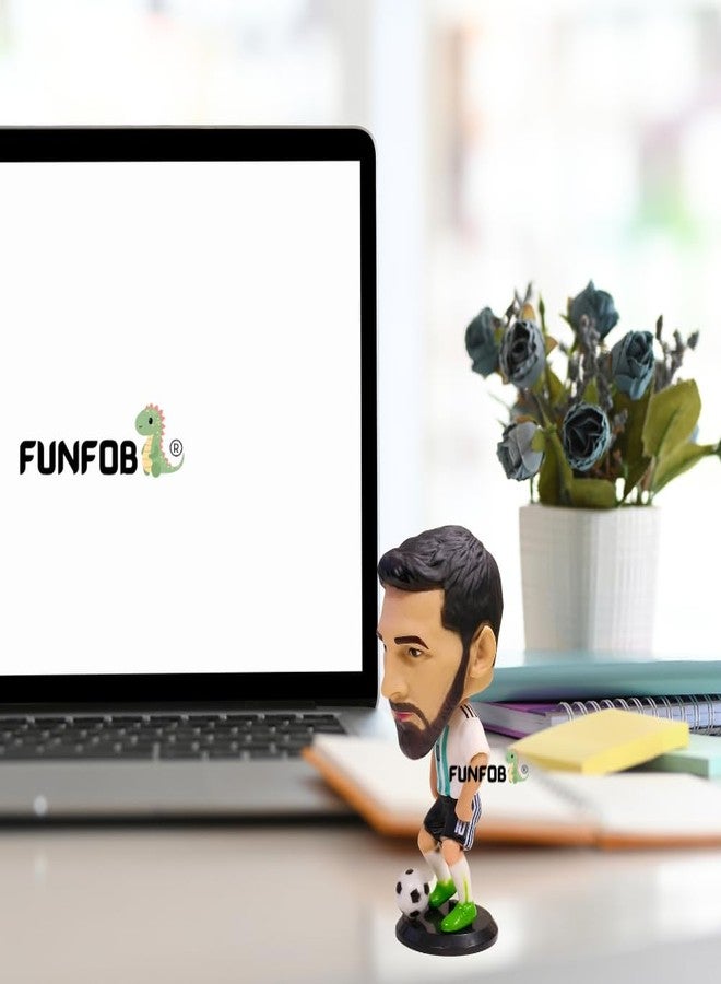 FUNFOB Messi Action Figure Height - 10cm for Football Fans | Assembly Required | Car Decor Study Table Collectible Multicolour PVC | Messi Figure - Image 4