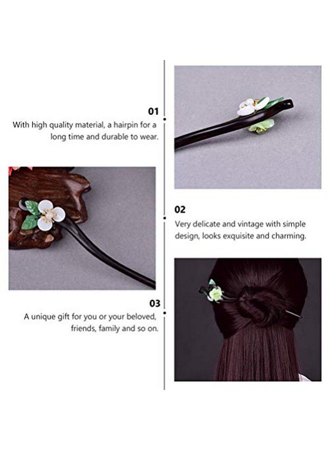 Lurrose Nese Hair Stick Vintage Flower Hair Stick Japanese Wood Chopsticks For Women Girls Hair Styling  - Image 4