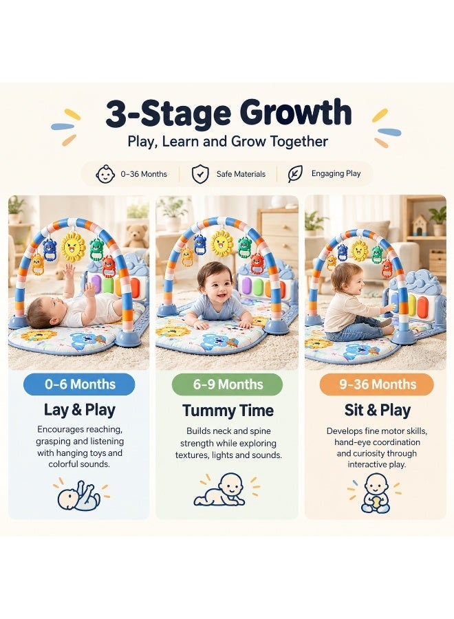 aiyingle Baby Play Gym with Piano Keyboard Musical Activity Mat with Hanging Toys Lights and Early Learning Toys for Babies and Toddlers 0 to 36 Months - Image 4