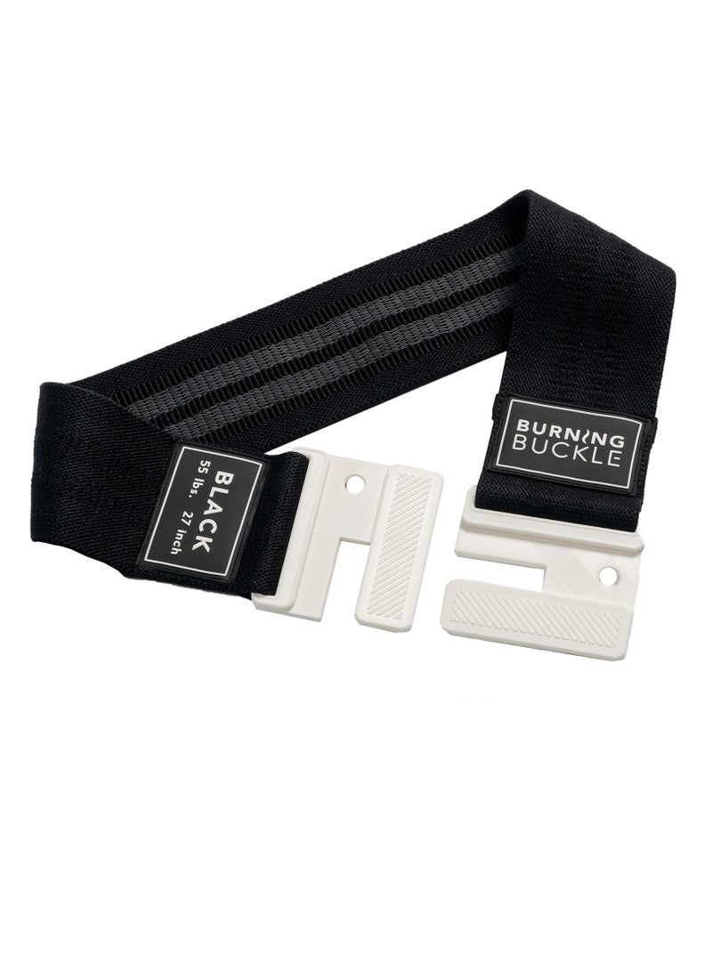 Burning Buckle Set of 2 Bands | The Original Gym Band That Opens | Premium Resistance Hip Bands for Women and Men | Exercise bands | Glutes bands for Women and Men | Two Resistance Levels | Black & Grey | 69cm - Image 4