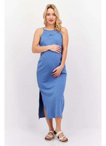 Maternity Textured Midi Dress, Blue - pzsku/Z60BAFD17BFC7B52573FDZ/45/1746214734/76c0716d-9d10-4f3f-aa11-ae9eef6df732