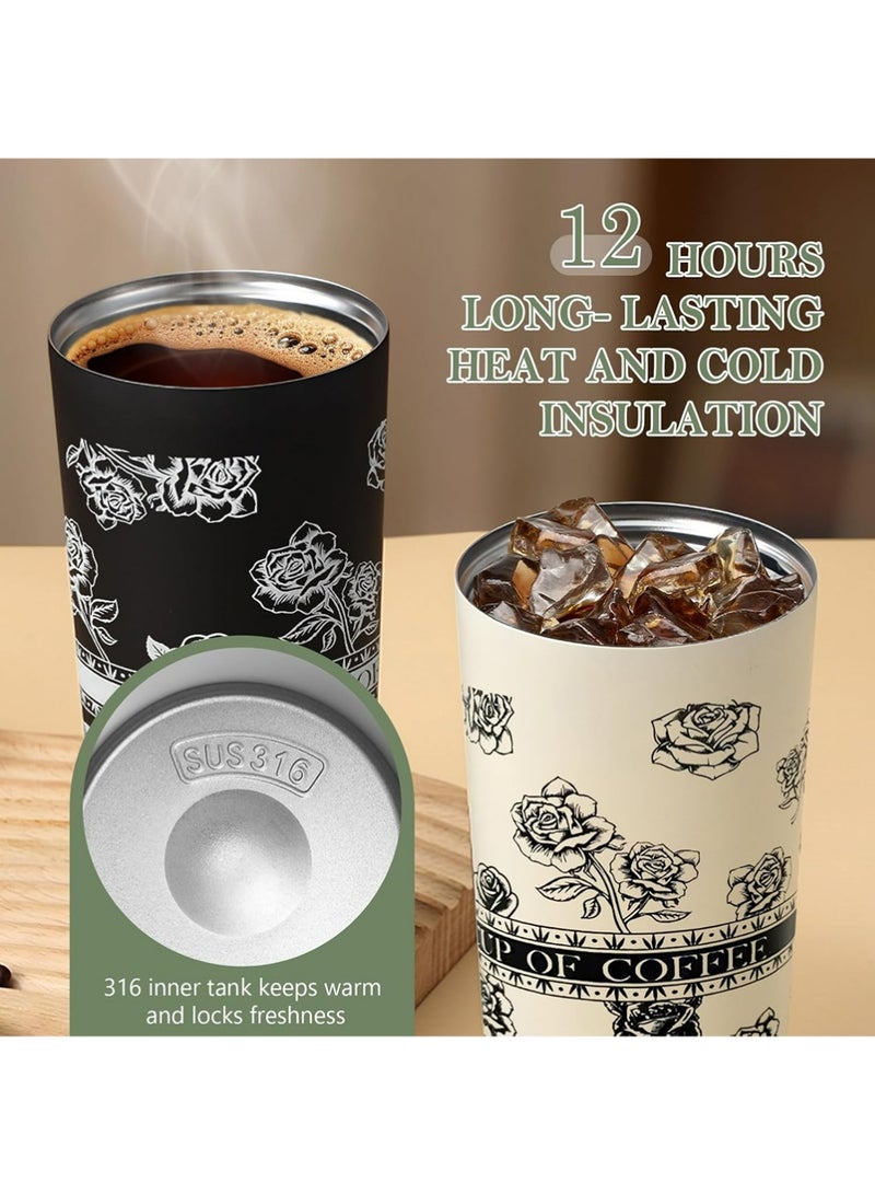 YOUGE Coffee Mugs Insulated Tumblers with Lid and Straw, Large Capacity Double Wall Vacuum Stainless Steel Travel Mug, Coffee Cup for Iced and Hot Drinks, Leak Proof, Durable, and Portable - Image 5
