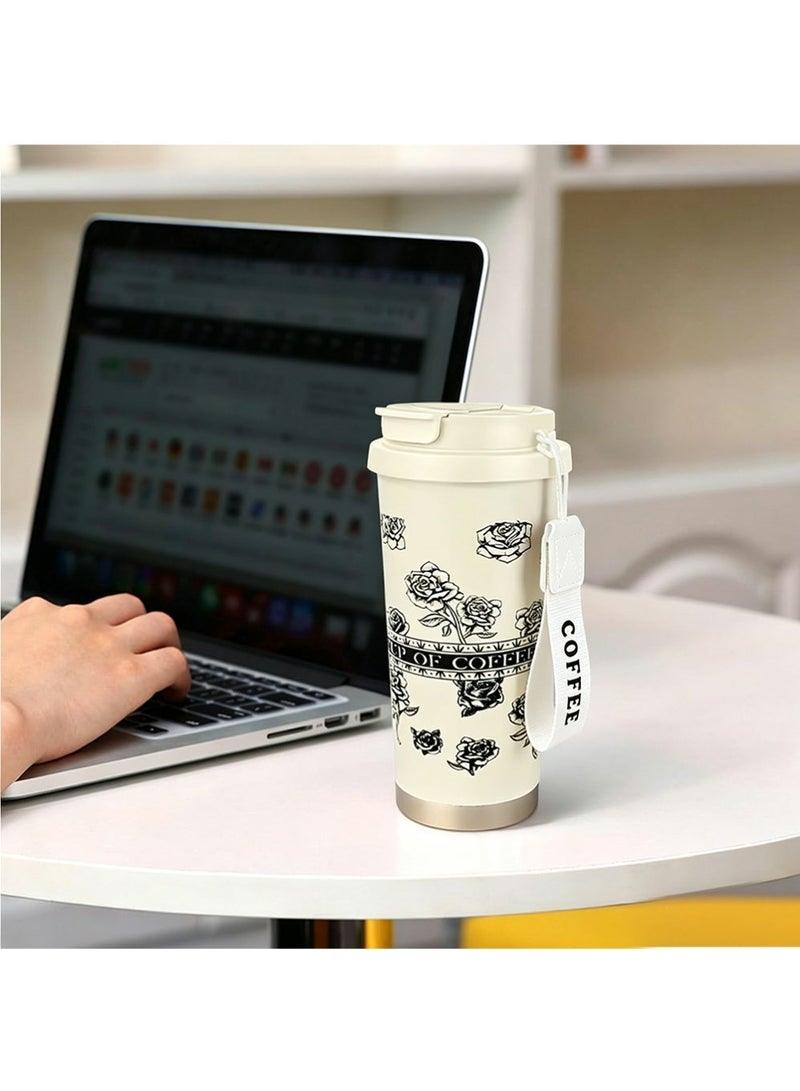 YOUGE Coffee Mugs Insulated Tumblers with Lid and Straw, Large Capacity Double Wall Vacuum Stainless Steel Travel Mug, Coffee Cup for Iced and Hot Drinks, Leak Proof, Durable, and Portable - Image 2