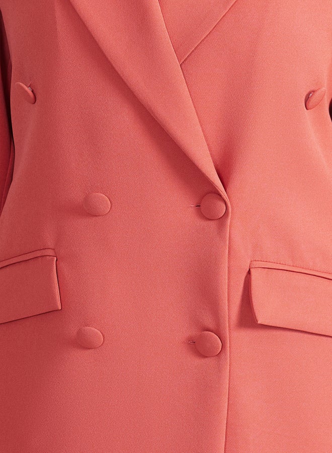 trendyol Pomegranate Blossom Regular Lined Double Breasted Closure Woven Blazer Jacket - Image 4