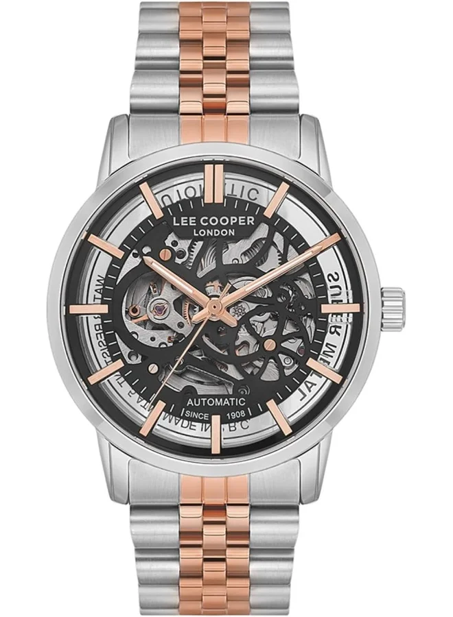 لي كوبر LEE COOPER Men's Watch, Automatic Display and Metal Strap - LC08036.530, Silver