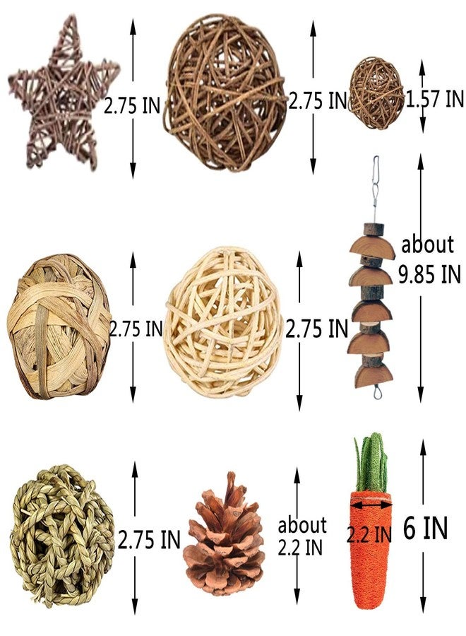 QHZHANG Hamster Chew Toys，24PCS Combined Chew Toys Molar Sticks Sweet Bamboo Apple Branch Molar Toy for Rabbits Pets Chinchilla Squirrel Gerbil Hamster Squirrel Guinea - Image 2