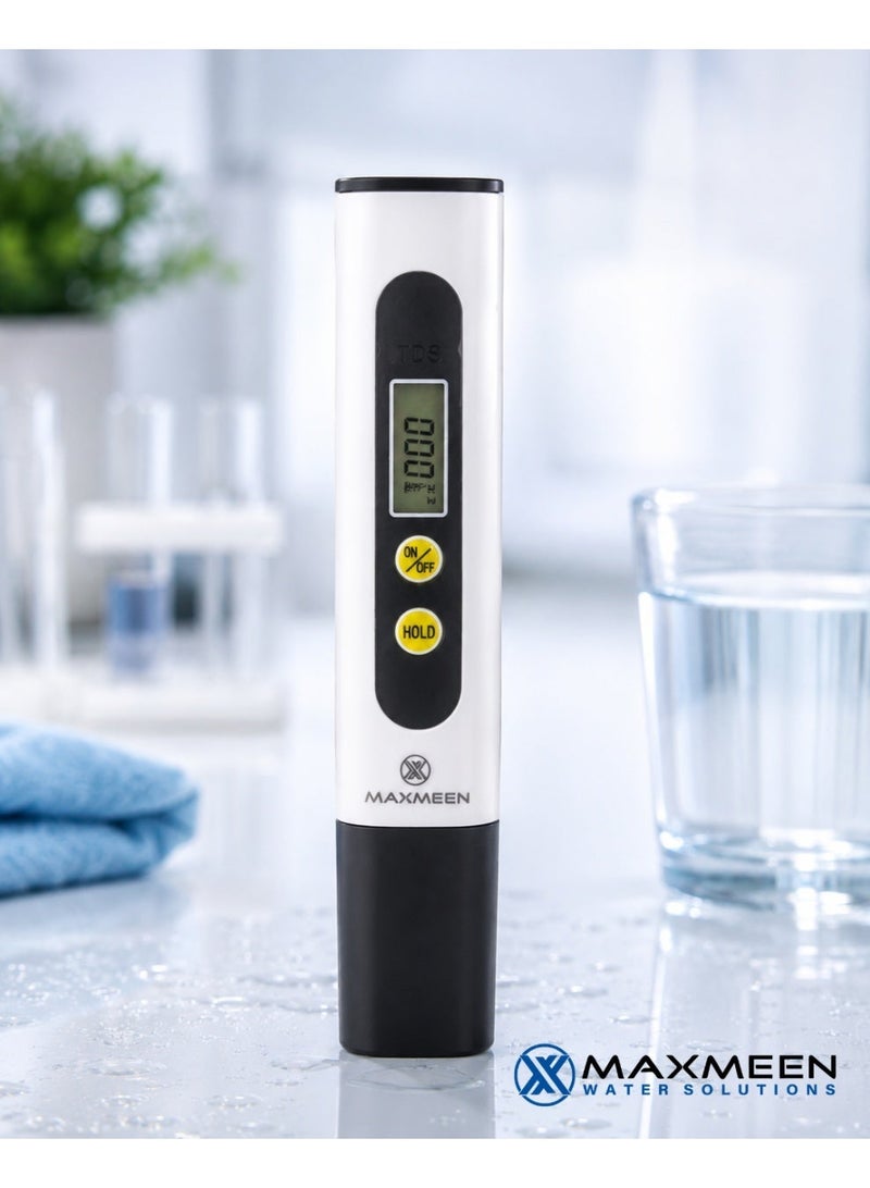 MAXMEEN Digital TDS Water Meter – White/Black - Image 1