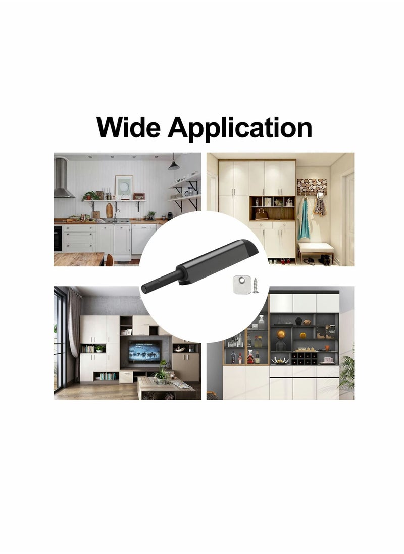 Y&D - Magnetic Touch Latch, Door Catch Push to Open Latch Adjustable Cabinet Closures Release Catches Damper for Cupboard Wardrobe (6Pcs Black) - Image 1