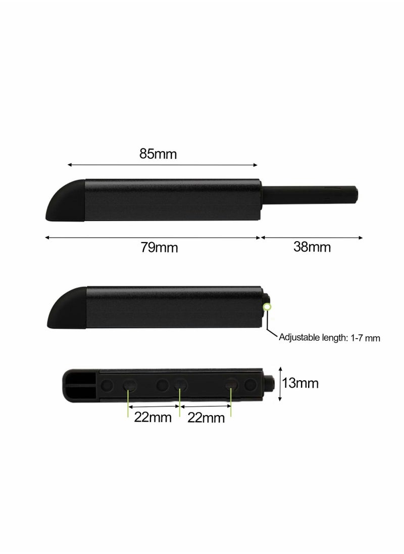 Y&D - Magnetic Touch Latch, Door Catch Push to Open Latch Adjustable Cabinet Closures Release Catches Damper for Cupboard Wardrobe (6Pcs Black) - Image 1