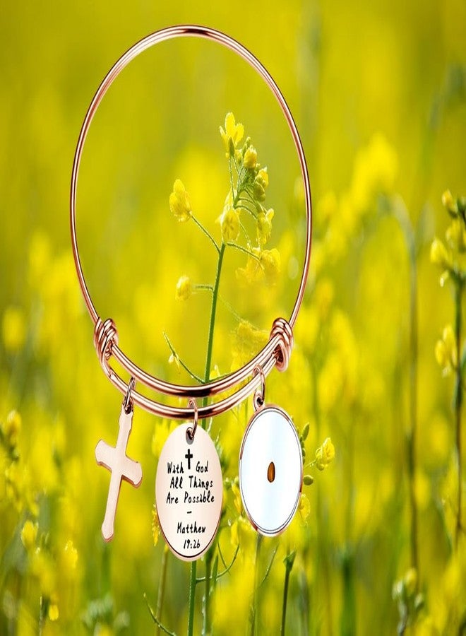 WUSUANED Mustard Seed Bible Verse Bracelet With God All Things Are Possible Religious Faith Jewelry Christian Gifts For Women (with god all things are possible mustard seed bracelet RG) - Image 5