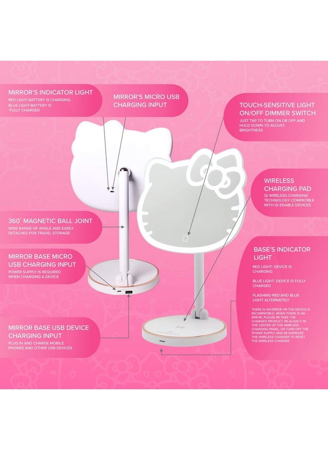 IMPRESSIONS VANITY · COMPANY - Impressions Vanity Hello Kitty Led Rechargeable Makeup Mirror With 360 Degree Rotation, Touch Sensor Desk Mirror With Light Strip And Adjustable Brightness - Image 1