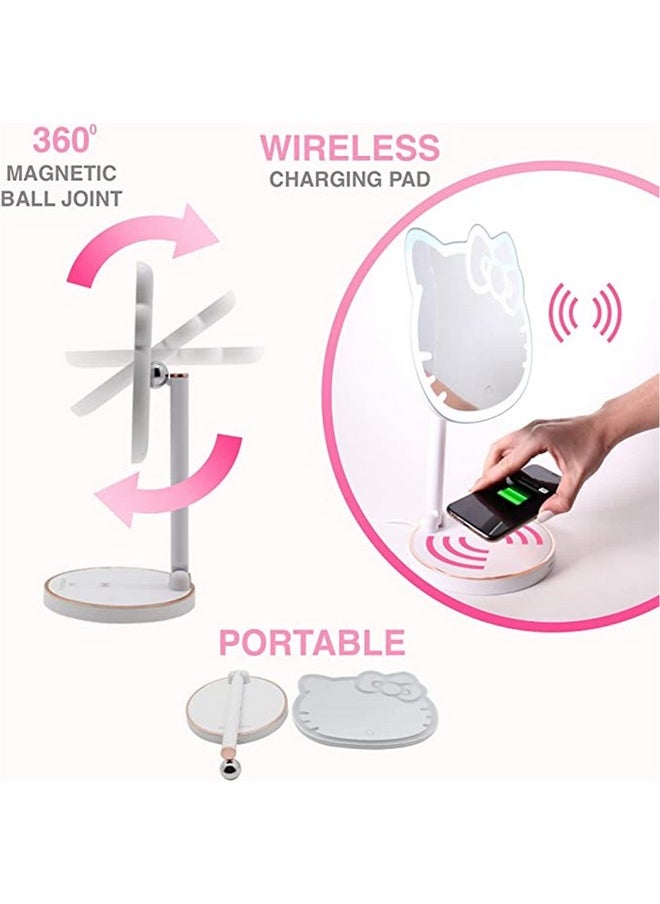 IMPRESSIONS VANITY · COMPANY - Impressions Vanity Hello Kitty Led Rechargeable Makeup Mirror With 360 Degree Rotation, Touch Sensor Desk Mirror With Light Strip And Adjustable Brightness - Image 1