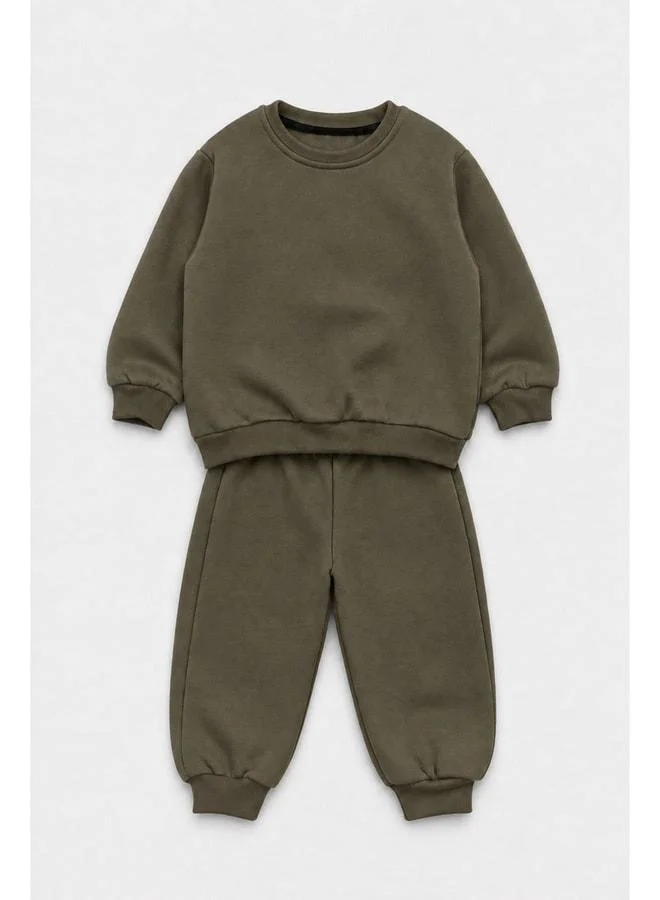 Perendi Unisex Kids Bicycle Collar Winter Top and Bottom Set.