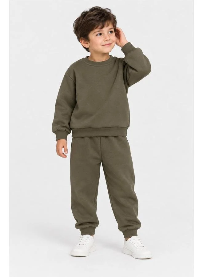 Perendi Unisex Kids Bicycle Collar Winter Top and Bottom Set.
