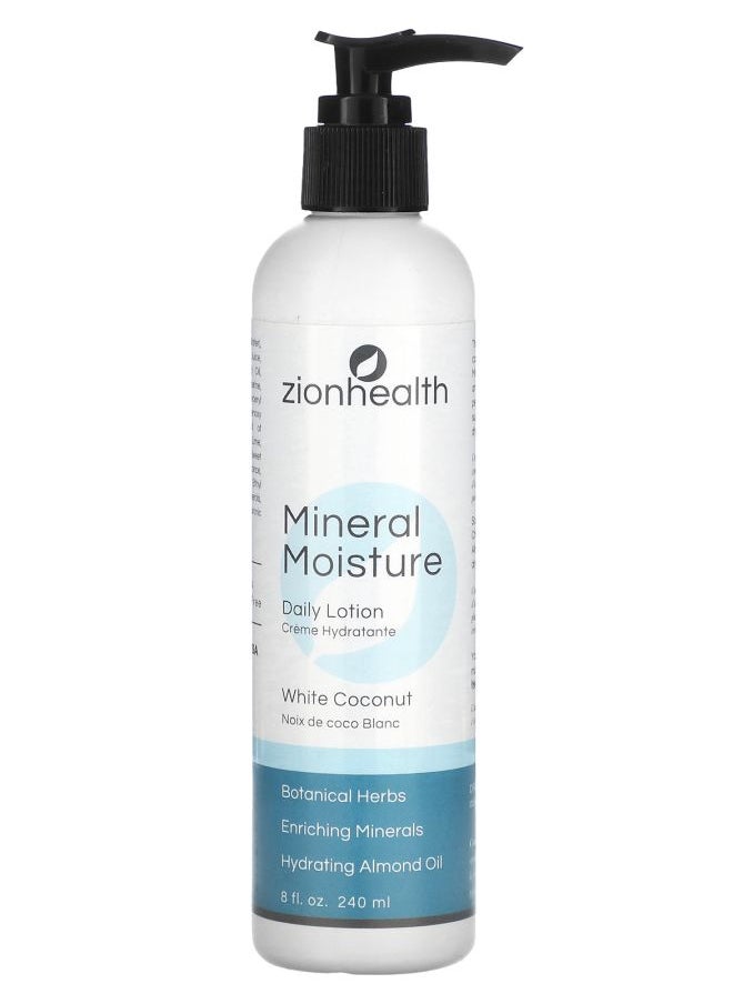 Zion Health Mineral Moisture Daily Lotion White Coconut 8 fl oz (240 ml) 