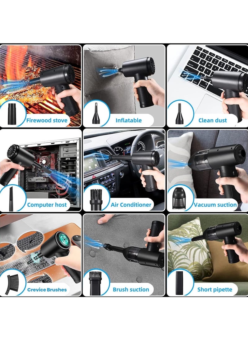 Joshberg Compressed Air Duster,2 in 1 Electric Air Duster and Vacuum,3-Gear to 91000RPM Rechargeable Cordless Air Blower for Computer Laptop Keyboard Camera Electronics Cleaning Kit  - Image 5