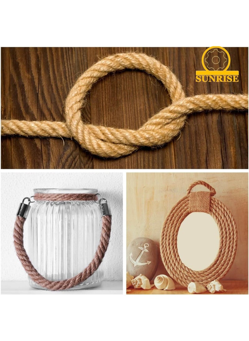 SUNRISE Jute Rope,12mm Thick,91.44m,Strong Hemp Twine Cord For DIY Crafts, Decoration, Gift Wrapping, Garden, Hanging and Packing And Pets Eco Friendly Durable Utility Rope  - Image 4