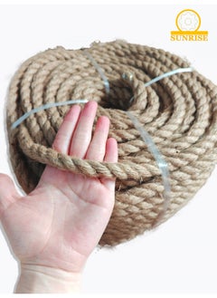SUNRISE Jute Rope,12mm Thick,91.44m,Strong Hemp Twine Cord For DIY Crafts, Decoration, Gift Wrapping, Garden, Hanging and Packing And Pets Eco Friendly Durable Utility Rope  - Image 1