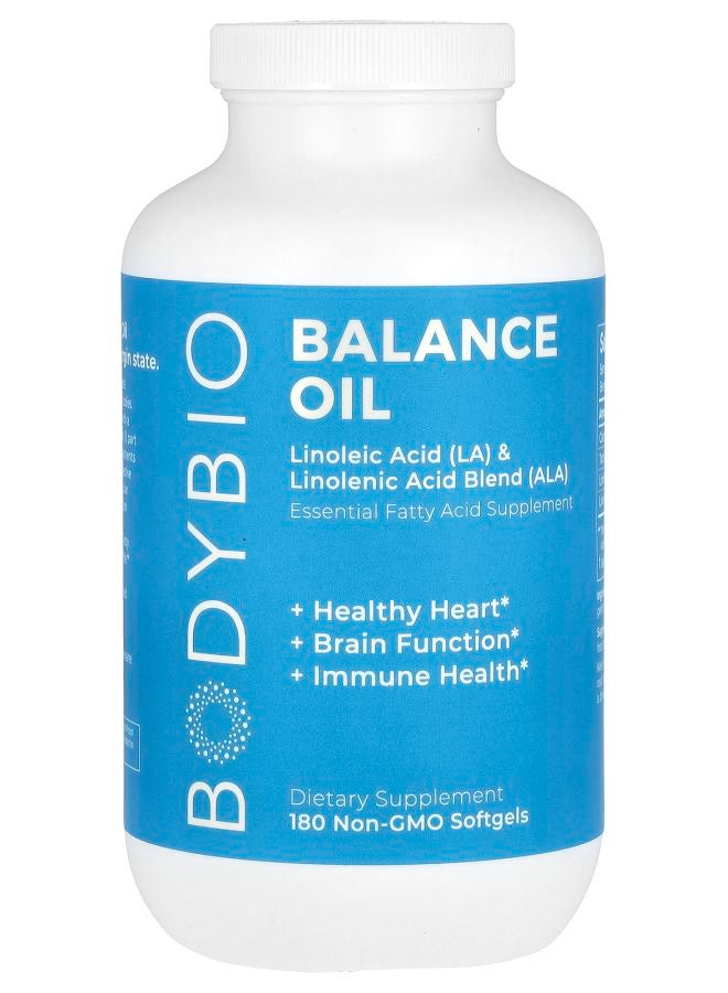 BodyBio Balance Oil Linoleic Acid (LA) & Linolenic Acid Blend (ALA) 180 Softgels - Image 1