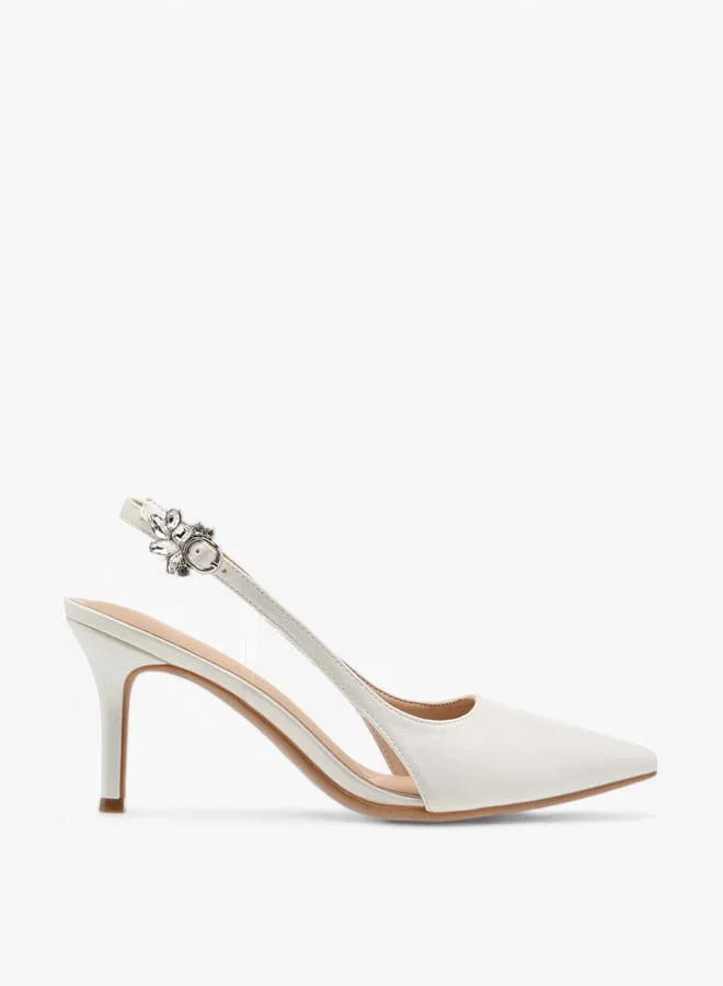 فلورا بيلا من شو إكسبرس Womens Solid Slingback Shoes With Buckle Closure And Stiletto Heels