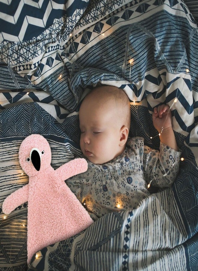 Doindute Baby Pink Flamingo Soft Stuffed Animal Security Blanket, Plush Flamingo Character Lovey Blanket, Baby Shower/Nursery Gift, Newborn Infant Toddler Snuggle Blankie for Boys Girls, 16 Inches - Image 3