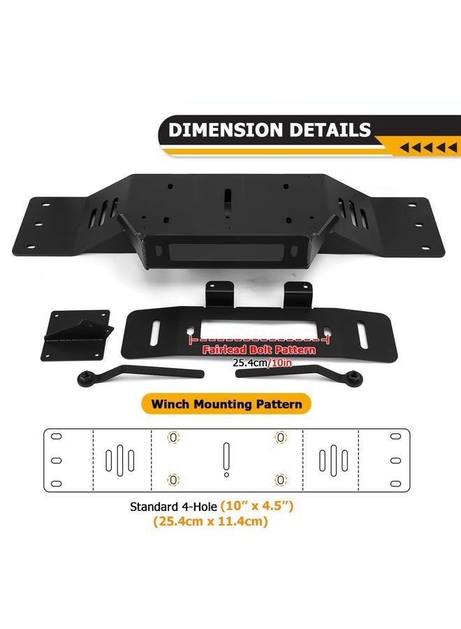 WeiSen Hidden Winch Mount Plate Winch Mounting Bracket Black Compatible with Ford F150 2009-2014 7th Gen (Not Fit Ecoboost Models) with Factory Bumper - Image 2