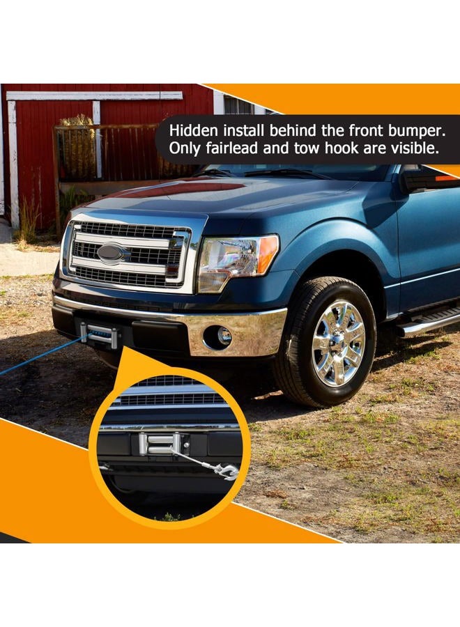 WeiSen Hidden Winch Mount Plate Winch Mounting Bracket Black Compatible with Ford F150 2009-2014 7th Gen (Not Fit Ecoboost Models) with Factory Bumper - Image 4
