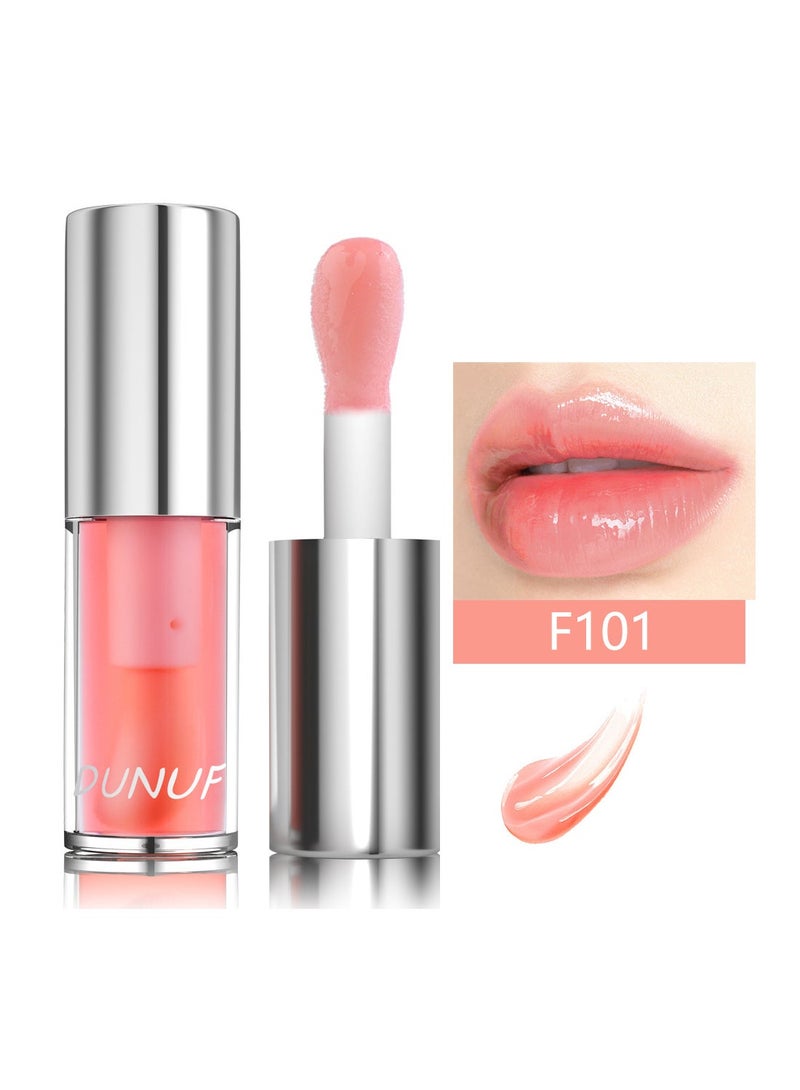 DUNUF Lip Glow Oil Deep Nourishing Moisturizing Glossy Mirror Shiny Plumping Long Lasting Lightweight Non Sticky Portable Lip Oil Lip Care to Fade Lines and Exfoliate Dead Skin for Women 3.5ml - Image 1