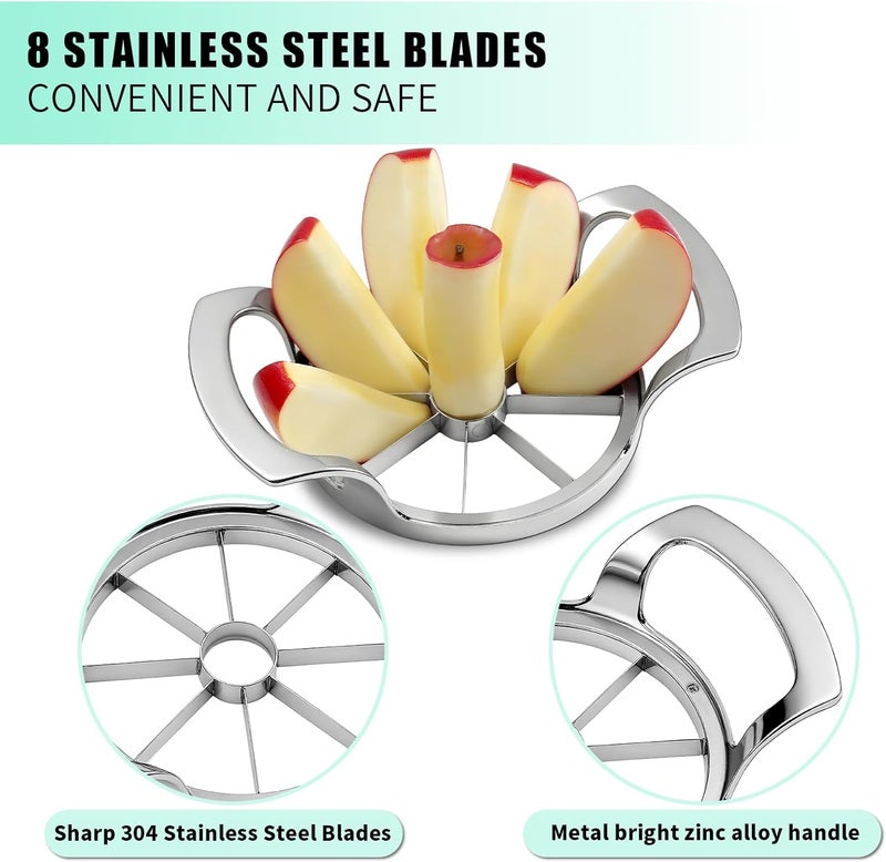 LIIGEMI Apple Slicer, 4.75-Inch 8 Blade Extra Large Apple Slicer and Corer，Heavy Duty Apple Cutter and Divider，Easy to Use, Time-Saving. - Image 5