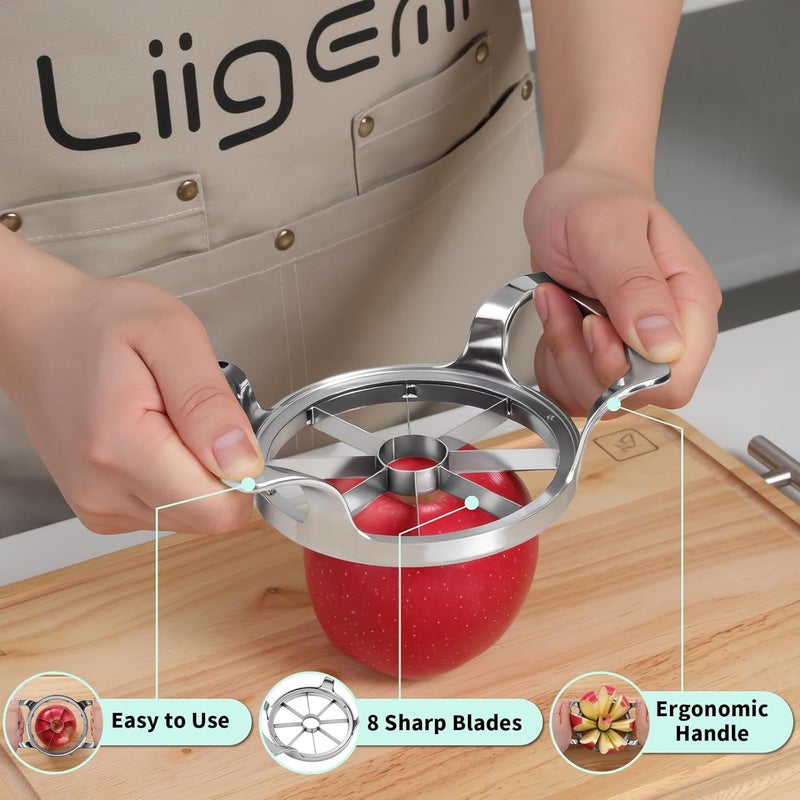 LIIGEMI Apple Slicer, 4.75-Inch 8 Blade Extra Large Apple Slicer and Corer，Heavy Duty Apple Cutter and Divider，Easy to Use, Time-Saving. - Image 2