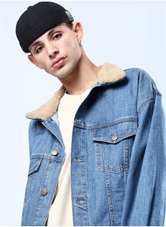 Wool Collar Solid Casual Denim Jacket - Stonewash - pzsku/Z60BB7D3D75CC9EF6AF67Z/45/_/1727254750/b38d3766-593b-4407-97cd-85f222d4d8a0