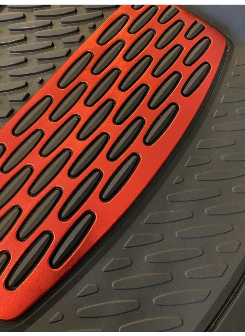 Emn Peugeot 5008 After 2017 Floor Mat Deep Pool Chrome Red  - Image 4