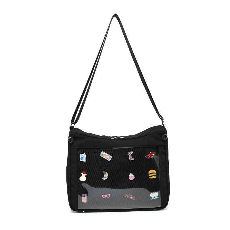 Rainbow Smile Crossbody Ita Bag Shoulder Bag Kawaii Purses and Handbags Pin Display Canvas for Anime Pins Display - Image 1
