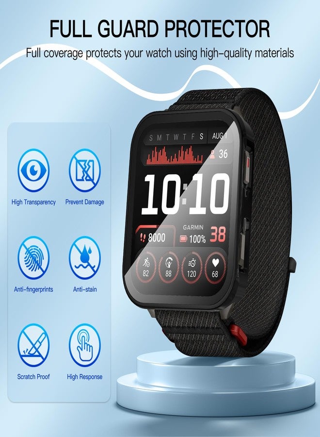 Suoman 2-Pack for Garmin Venu X1 Case, 9H Tempered Glass Screen Protector+ Dust plug, All-coverage PC Protective Cover Bumper Smartwatch- Black - Image 5