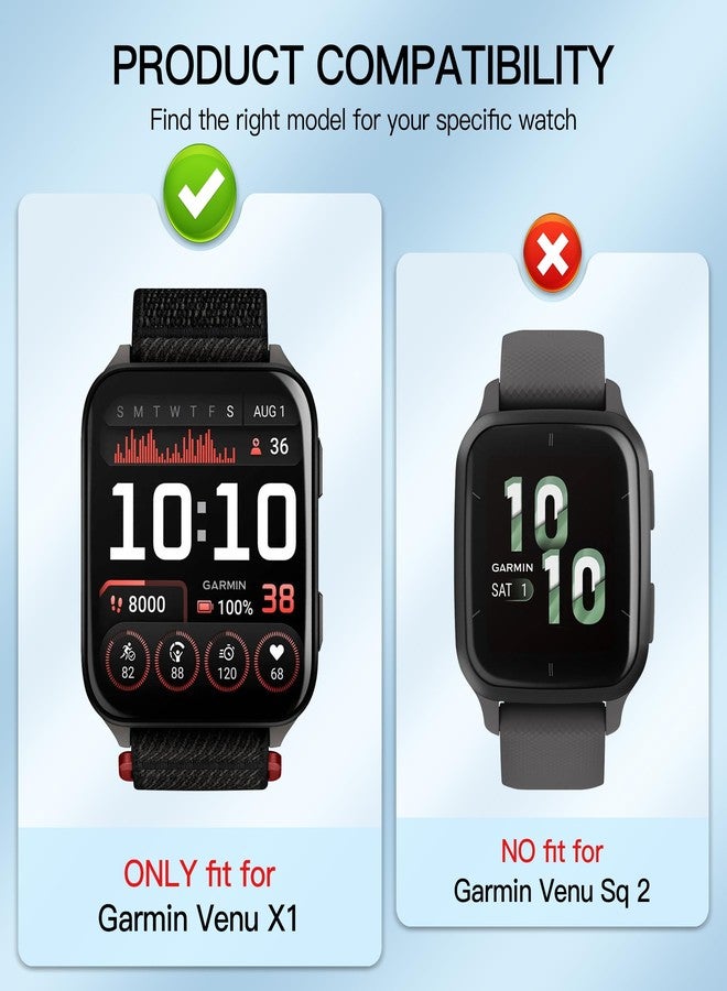 Suoman 2-Pack for Garmin Venu X1 Case, 9H Tempered Glass Screen Protector+ Dust plug, All-coverage PC Protective Cover Bumper Smartwatch- Black - Image 2