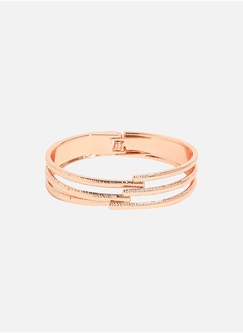 SOHI Minimal Metallic Bracelet - Rose Gold-Colour