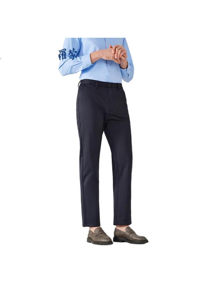 Romon Business Casual Straight-Leg Dress Pants For Men, Wrinkle-Resistant, Non-Stretch Formal Trousers Xk826 Navy Blue 38 - Image 2