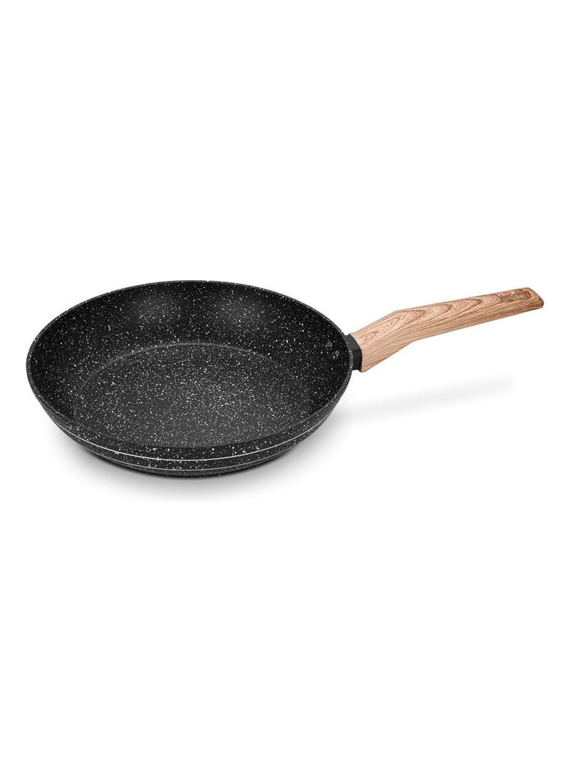 Auroware - Auroware 24 CM Non Stick Fry pan Black Forged Aluminium 3 Layer Marble Coating Kitchen Dishwasher Safe PFOA Free Healthy cook and Safe - Image 1