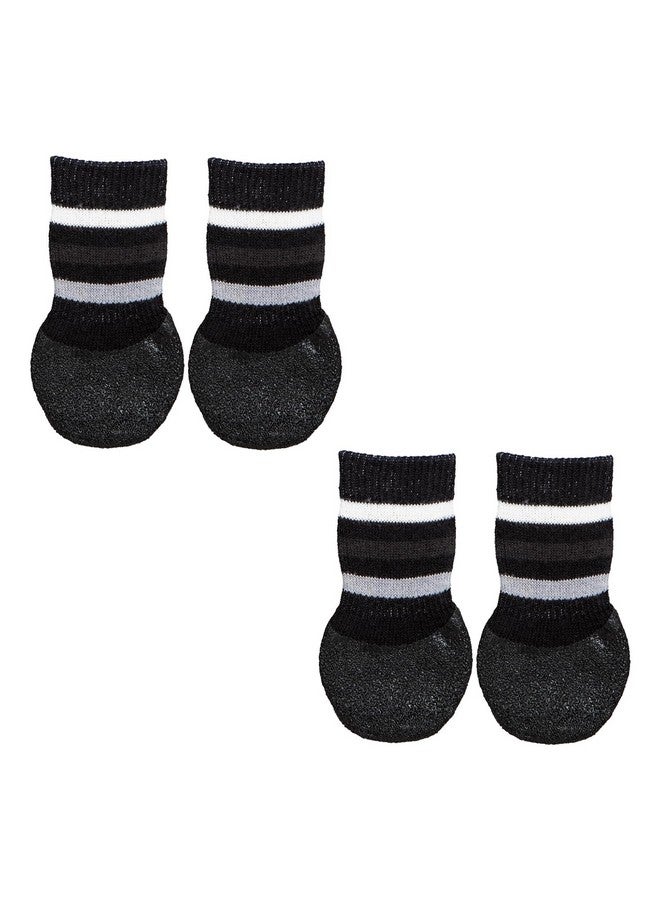 تريكسي جوارب مضادة للانزلاق للكلاب، واقي مخالب، يحمي من الجروح الصغيرة، والأرضيات الباردة والأثاث المترب، أسود، 4 قطع (Xs-S) - Image 1