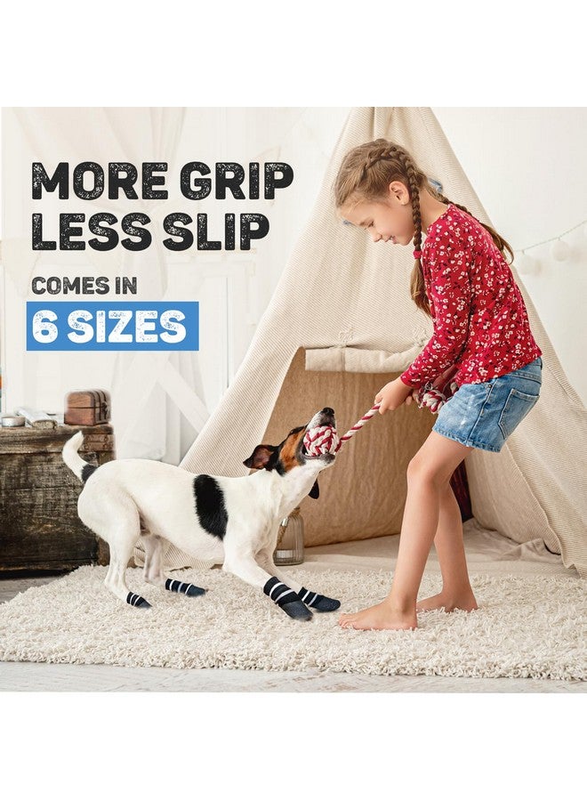 تريكسي جوارب مضادة للانزلاق للكلاب، واقي مخالب، يحمي من الجروح الصغيرة، والأرضيات الباردة والأثاث المترب، أسود، 4 قطع (Xs-S) - Image 5