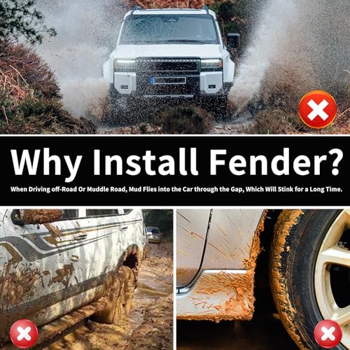 LaIIker Rear Wheel Anti-Mud Fender for 2024 2025 2026 Toyota Land Cruiser 250 1958 Prado Lc250 J250 No Drilling Splash Guard Interior Modification 2025 land cruiser accessories - Image 5