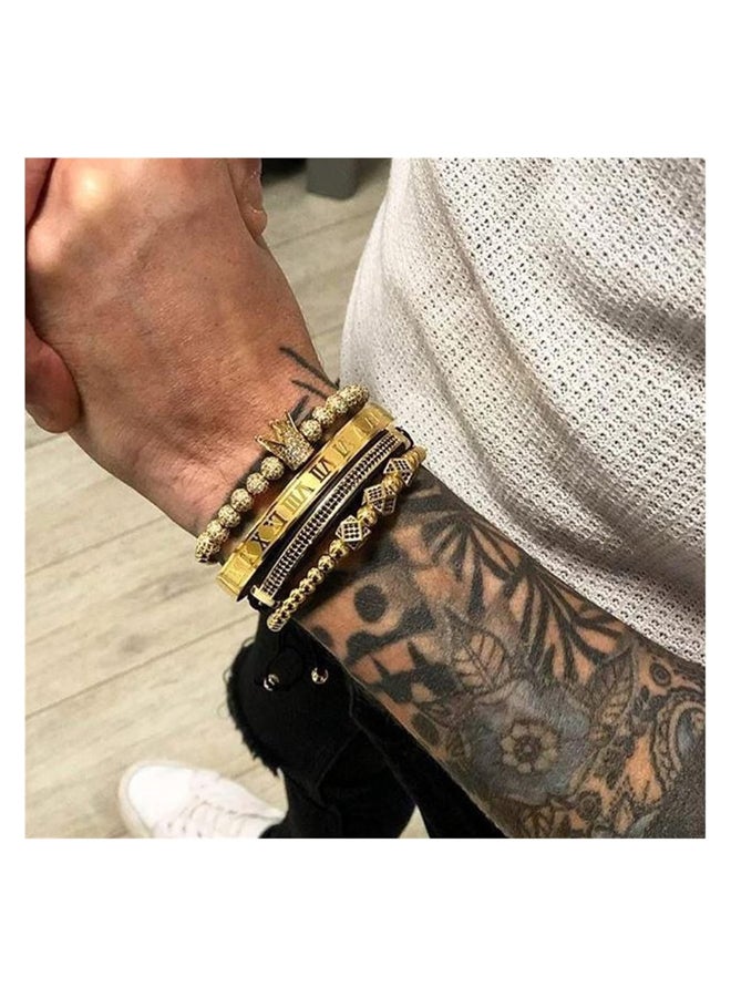 Men's CZ Zircon Bracelet (Metal Color: Tiger Brown/Stone/Silver) - Image 2