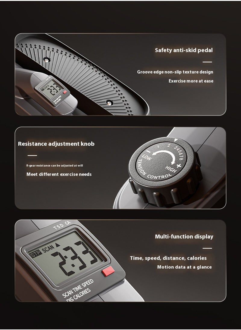 Home Fitness Mini Intelligent Resistance-Adjustable Silent Stepper, Elliptical Machine 42.5*61.5*30cm