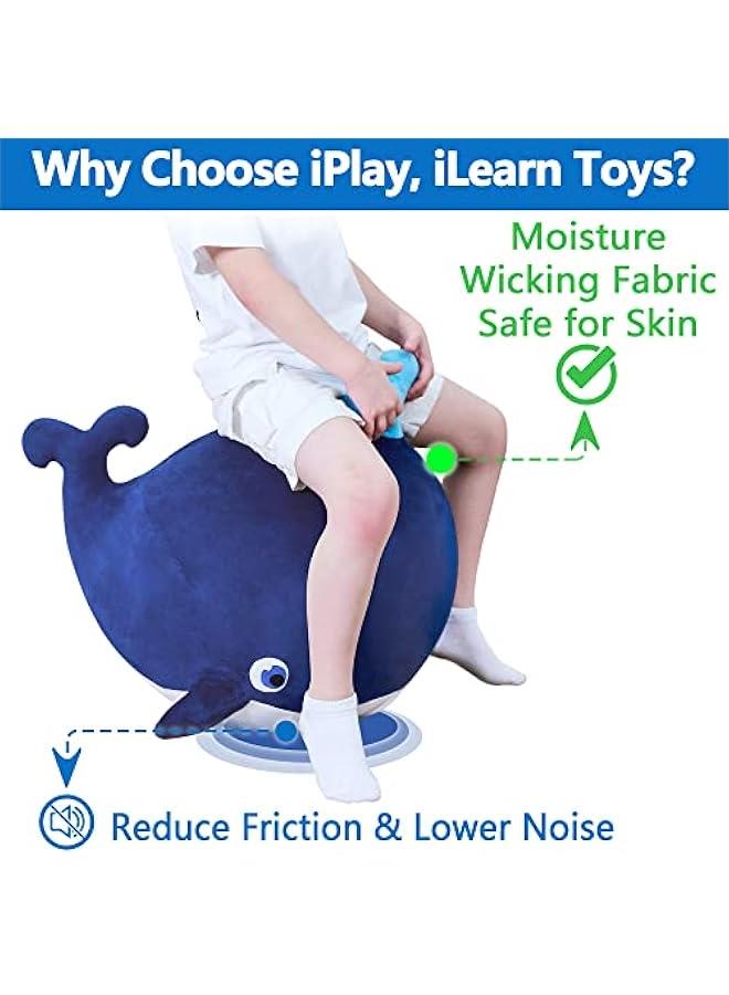 Generic Bouncy Pals Kids Whale Hopper Ball, Ride on Hopping Toy, Inflatable Plush Bouncing Animal W/Pump, Indoor Outdoor Riding Jumping Gift for 18 Month 2 3 4 5 Year Old Toddler Boy Girl Child - Image 3